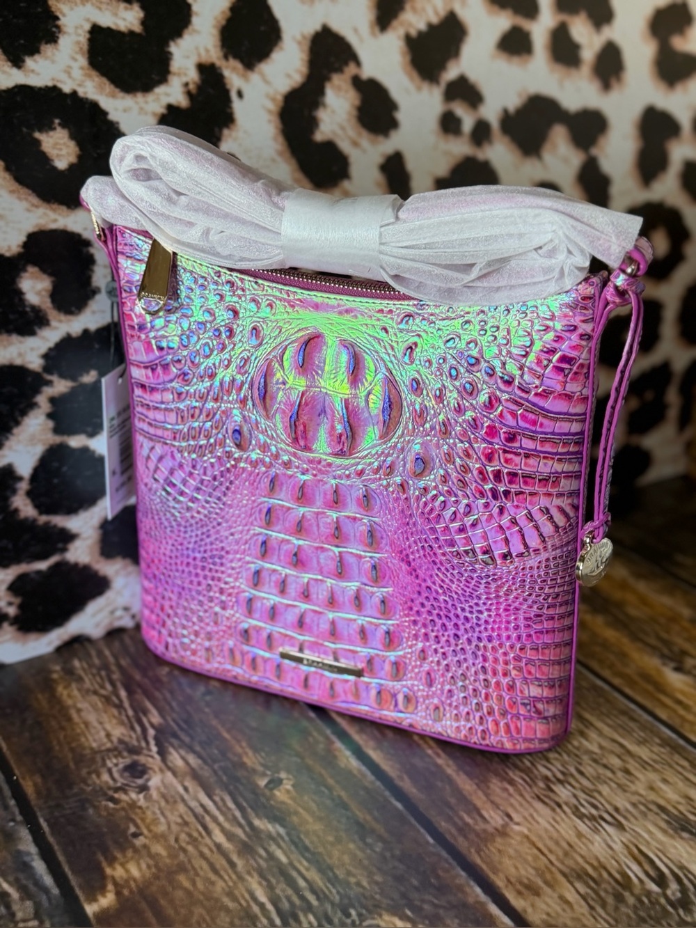 FIRM PERFECT EYE Brahmin Katie PURPLE IRIS crossbody NWT Iridescent Glow - Picture 8 of 14